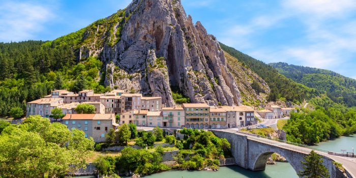 sisteron in provence - old town at the france