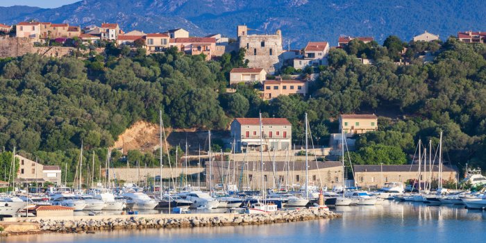 corsica island, france summer coastal landscape of porto-vecchio town