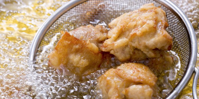 cooking fried chicken fried